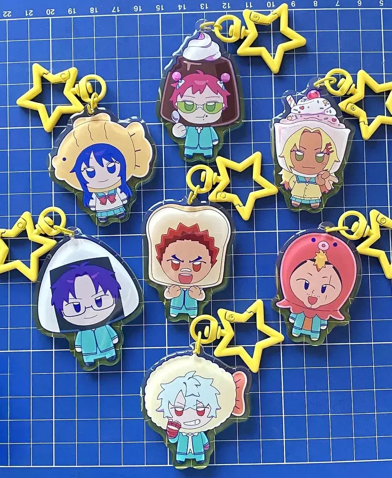 Disastrous Acrylic Keychains - Saiki K Keychain, Cute Keyring Accessory, Fun Charm For Backpack Or Purse | High Quality and Customer Favorite Items