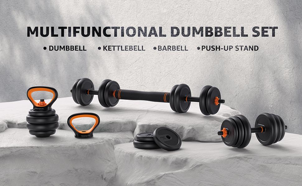FEIERDUN 5-in-1 Adjustable Dumbbell Set 20/30/40/70/90LB – Convertible Free Weights to Barbell, Kettlebells, Push-Up Stand & Plates – Home Gym Equipment for Men & Women #SpringStatements FEIERDUN 5-in-1 Adjustable Dumbbell Set 20/30/40/70/90LB – Convertible Free Weights to Barbell, Kettlebells, Push-Up Stand & Plates – Home Gym Equipment for Men & Women #SpringStatements