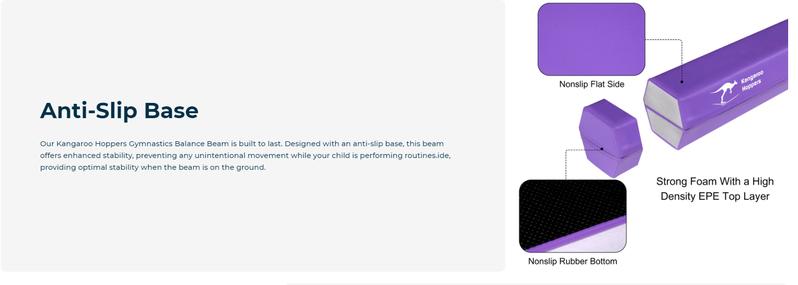 KANGAROO HOPPERS Kids 8FT Gymnastics Balance Beam - Pink, Sturdy Construction, Safe Landings, Easy Setup, Indoor/Outdoor Use, Supplier Warranty Included KANGAROO HOPPERS Kids 8FT Gymnastics Balance Beam - Pink, Sturdy Construction, Safe Landings, Easy Setup, Indoor/Outdoor Use, Supplier Warranty Included