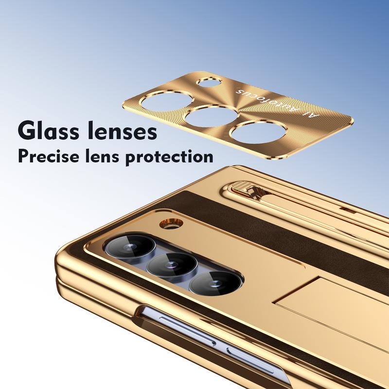 Compatible with  Premium Colorful Phone Case for Galaxy Z Fold7/6/5/4, Built-In Screen Protector, Stand & Stylus Support-hn1217-4