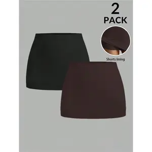 Women's High-Waisted Bodycon Skirt Set, Casual Plain Design, Perfect for Daily Wear & Stylish, Versatile Fashion Piece
