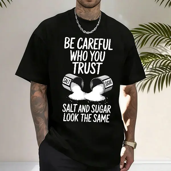 Men’s 100% Pure Cotton Tshirt, Menswear Round Neck Short Sleeve Streetwear, Satirical Graphic Loose Fit Urban Casual Top, TikTok Shop Spring Glow Up Bestseller, Shortsleeve