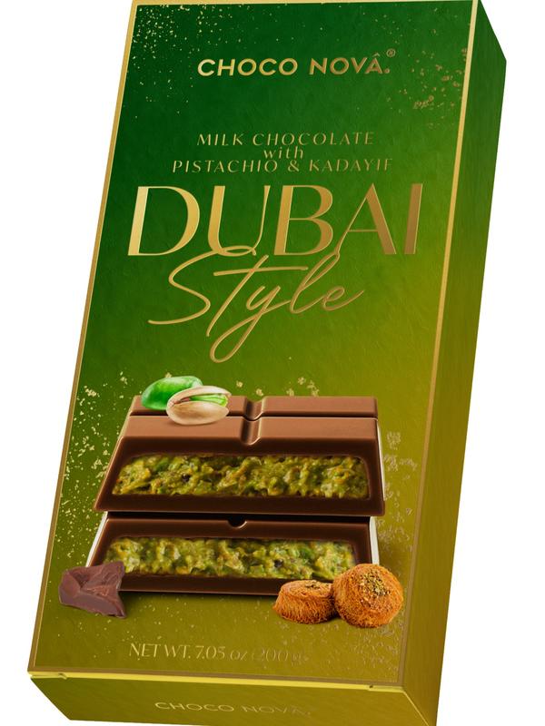 Choco Nova Dubai Chocolate Bar 7.05 oz / 200g – Premium Gourmet Chocolate, Handmade Luxury Treat, Premium Chocolate Filled with Knafeh