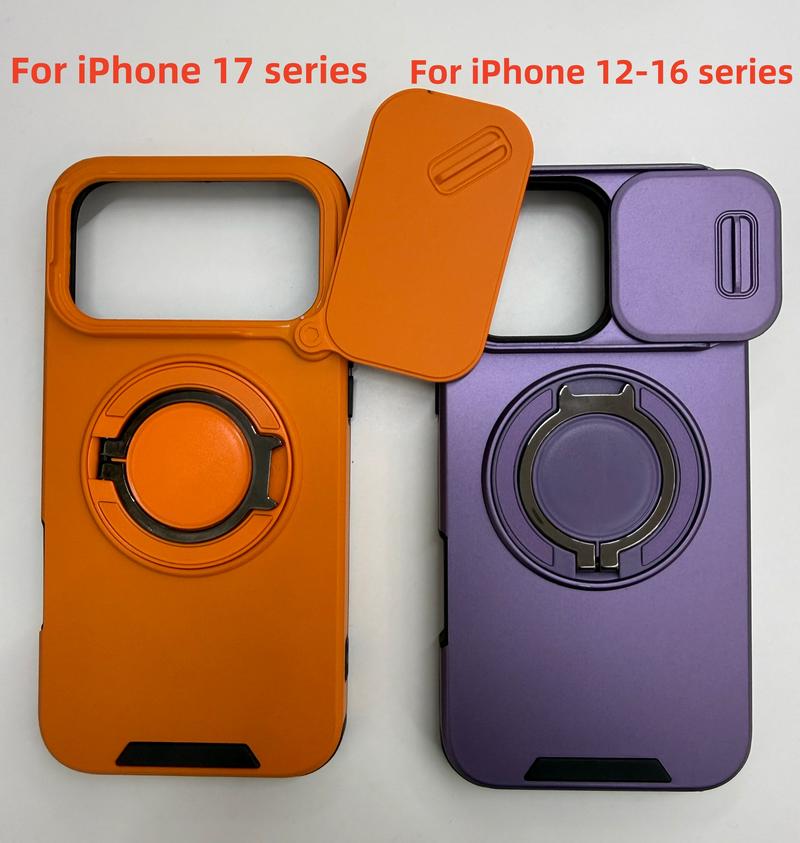 For iPhone 17 16 15 14 13 12 Pro Max with Camera Protector Case, 360 Rotated Ring Kickstand Holder Military Grade Shockproof Protective Cover