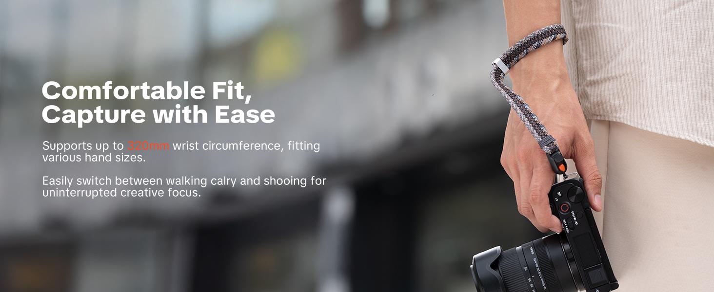 PGYTECH Camera Wrist Strap Slim Trendy Style, Adjustable Quick Release Anti-Drop Braided Rope Hand Strap Holds 55.1lb for Sony/Nikon/Canon Cameras/Phone for Young Photographers