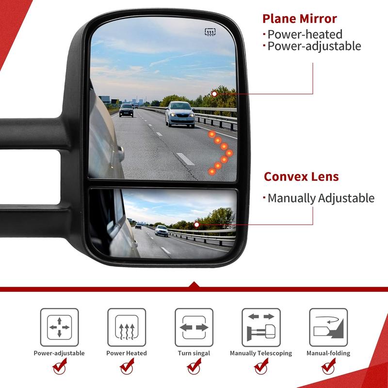 YITAMOTOR Tow Mirrors Car Accessories for 2007-2014 Chevy Silverado GMC Sierra, Power Heated Driver & Passenger Side Replacement Towing Mirror Set Car Accessories Auto Parts YITAMOTOR Tow Mirrors Car Accessories for 2007-2014 Chevy Silverado GMC Sierra, Power Heated Driver & Passenger Side Replacement Towing Mirror Set Car Accessories Auto Parts
