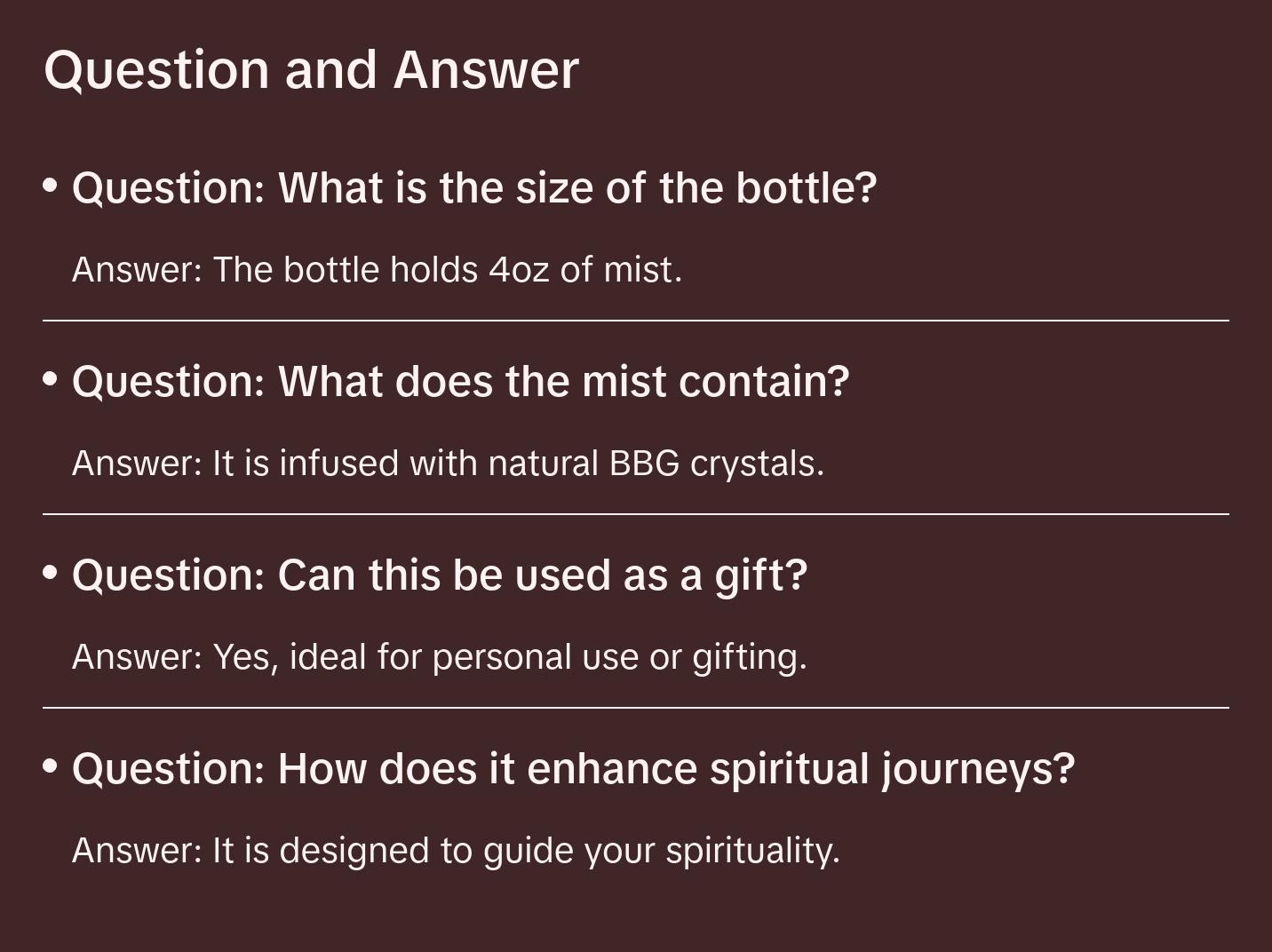 BBG Crystal Infused Spiritual Mist in Bayrum