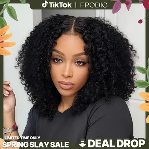 [Blend] Frodio Veralux™ Blend Natural Black Soft Defined Curls 12'' Jerry Curly Glueless Wear & Go Wig