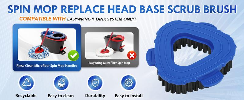 For O-Cedar Rinse Clean 2 Tank System Spin Mop Scrub Brush Head Replacement O cedar Scrub Brush Attachment 2 PC Scrubber Mop Head for Bathroom Kitchen