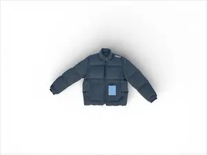 OBJ009 LV Olive Green Puffer Jacket Reverse