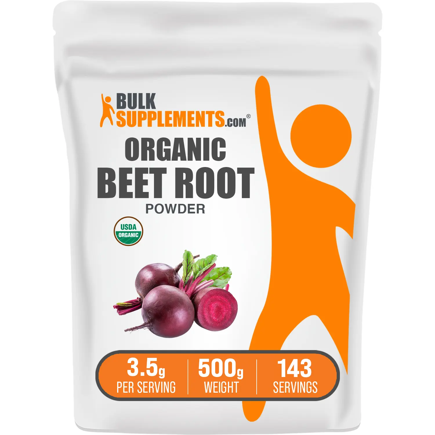 BULKSUPPLEMENTS.COM Organic Pure Beet Root Powder - All Natural Edible Dietary Vitamin Healthcare Supplement Drink Mix - 500g, 3.5g per Serving - Energy Boost, Circulation & Heart Health Support - No Added Sugar, Unflavored, All Natural Supplement, Blood