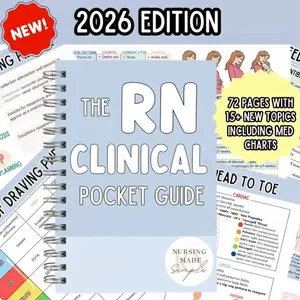 RN Clinical Pocket Guide, Nursing School Clinical Reference Guide with Essential Bedside Notes, Nursing Skills and Quick Study Resource for Students