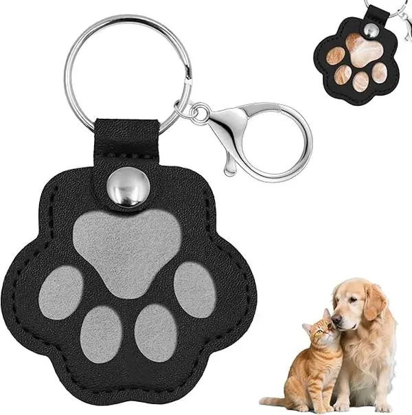 Custom Personalized Pet Hair Memorial Keychain Charm - Transparent Fillable Snap-In Fur Window Pendant, Dog/Cat Keepsake Gift for Keys/Purse Ready Home & Festive Party Supplies
