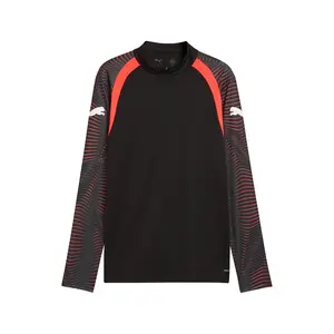 PUMA Mens Individualfinal Collared Long Sleeve Quarter Zip Sweater Casual - Black