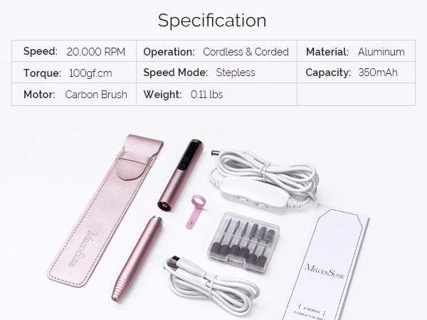 MelodySusie PocketNail PC100GR/PC100G Pen-Shaped Portable Nail Drill 20,000RPM for Beginners MelodySusie PocketNail PC100GR/PC100G Pen-Shaped Portable Nail Drill 20,000RPM for Beginners