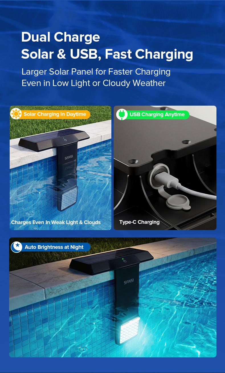 SANSI Solar Poolside RGB Light with Remote, Waterproof Submersible Pool Light for Inground & Above Ground Pools – Enhance Summer Pool Fun, Perfect Mother’s Day Gift & Outdoor Decoration SANSI Solar Poolside RGB Light with Remote, Waterproof Submersible Pool Light for Inground & Above Ground Pools – Enhance Summer Pool Fun, Perfect Mother’s Day Gift & Outdoor Decoration