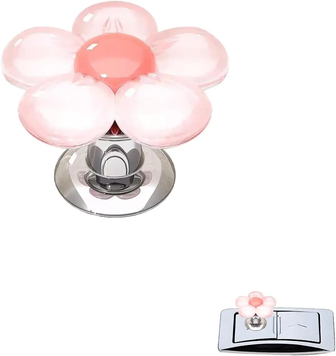 Women's Cute Push to Start Button Cover - 2.9cm Diameter Synthetic Soft Candy Flower Design, Universal Fit Adhesive Install Light-Transmitting Car Interior Sticker for Dashboard Embellishment