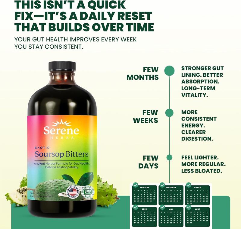 Soursop Bitters Liquid – Organic Herbal Detox with Black Seed, Moringa & Ginger by Serene Herbs – Supports Digestive Wellness & Immune Function – 16 fl oz Soursop Bitters Liquid – Organic Herbal Detox with Black Seed, Moringa & Ginger by Serene Herbs – Supports Digestive Wellness & Immune Function – 16 fl oz