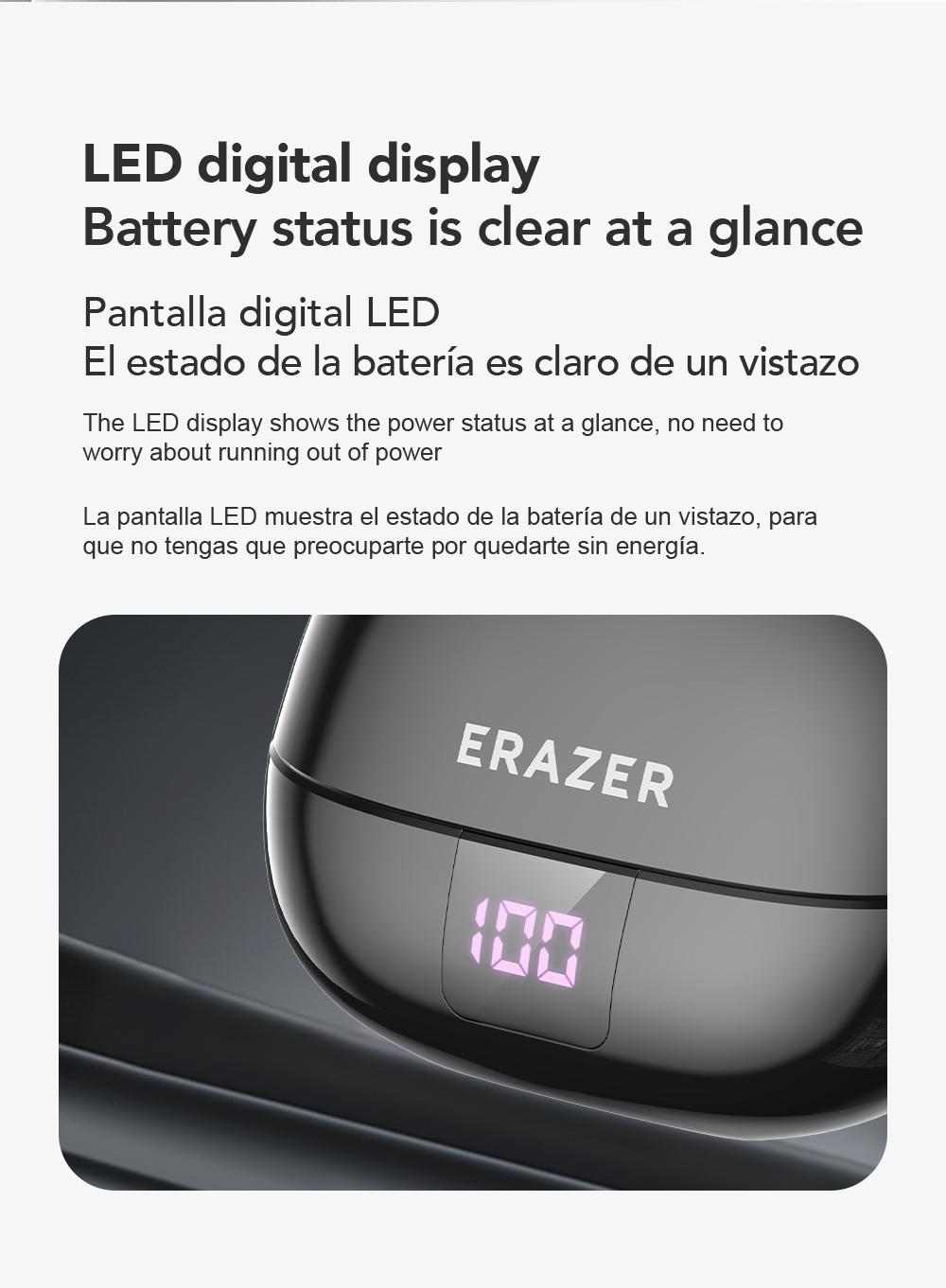 ERAZER XT66Pro OWS Translation Wireless Bluetooth Earphones Support 135 Languages Real Time Bluetooth Translation Earbuds HIFI Sound Quality Light-Weight Headphones Built-in Microphone Support Phone Calls Music AI Chat
