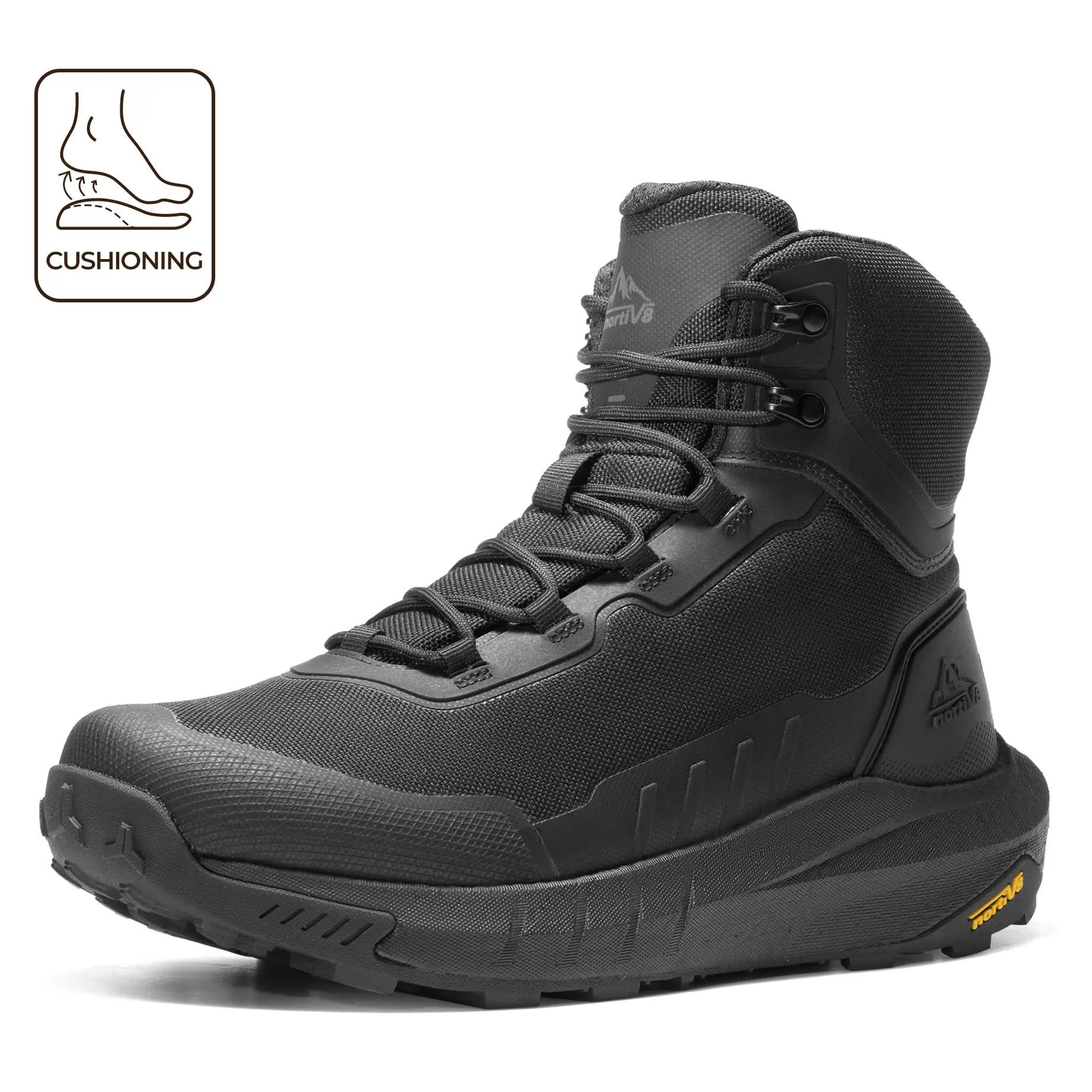 【Back To School】NORTIV 8 Men's Tactical Hiking Boot Lightweight Cushion Sole Boots for Work All Day Side Zipper Motorcycle Combat Military Boot Arch Support 8 Inches Terrascope,summerwins tiktokshopbacktoschool