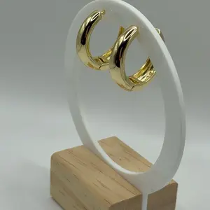 Hoops Gold Plated Earrings for Women Fashionable Jewelry Gift Idea