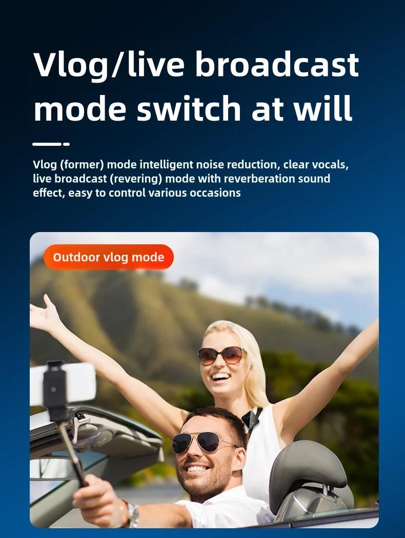 3 in 1 Microphone for iPhone/Android/Camera, Wireless Lavalier Microphone, 328ft Transmission, 18H Battery Life, Mini Microphone for Record Interview, Vlogs, YouTube, Tiktok Smartphone Audio