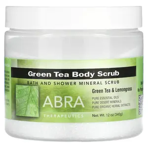 Abra Therapeutics Green Tea Body Scrub, Green Tea & Lemongrass, 12 oz (340 g)