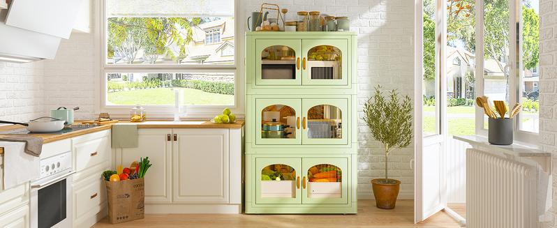 【Deal】RaybeeFurniture 1/2/3 Plastic Storage Bin with A Lid, Stackable Storage Containers with Wheels, Foldable Storage Boxes, Closet Organizers for Living Room,Office,Dorm,Kitchen