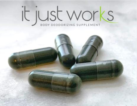 It Just Works Natural Internal Deodorant Supplement | Chlorophyll Capsules for Body Odor Control | Full Body Freshness & Detox Support | Digestive Enzymes & Probiotics for Women | Sweat Resistant Body Care Underarm Product
