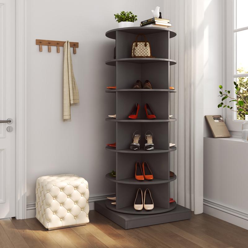 6 Tiers Revolving Free Standing Shoe Storage Organizer,360° Wood Rotating Shoe Rack,Storage Rack Cabinet Tower for Entryway Living Room Hallway,Bedroom/Living room Furniture,Indoor Furniture 6 Tiers Revolving Free Standing Shoe Storage Organizer,360° Wood Rotating Shoe Rack,Storage Rack Cabinet Tower for Entryway Living Room Hallway,Bedroom/Living room Furniture,Indoor Furniture