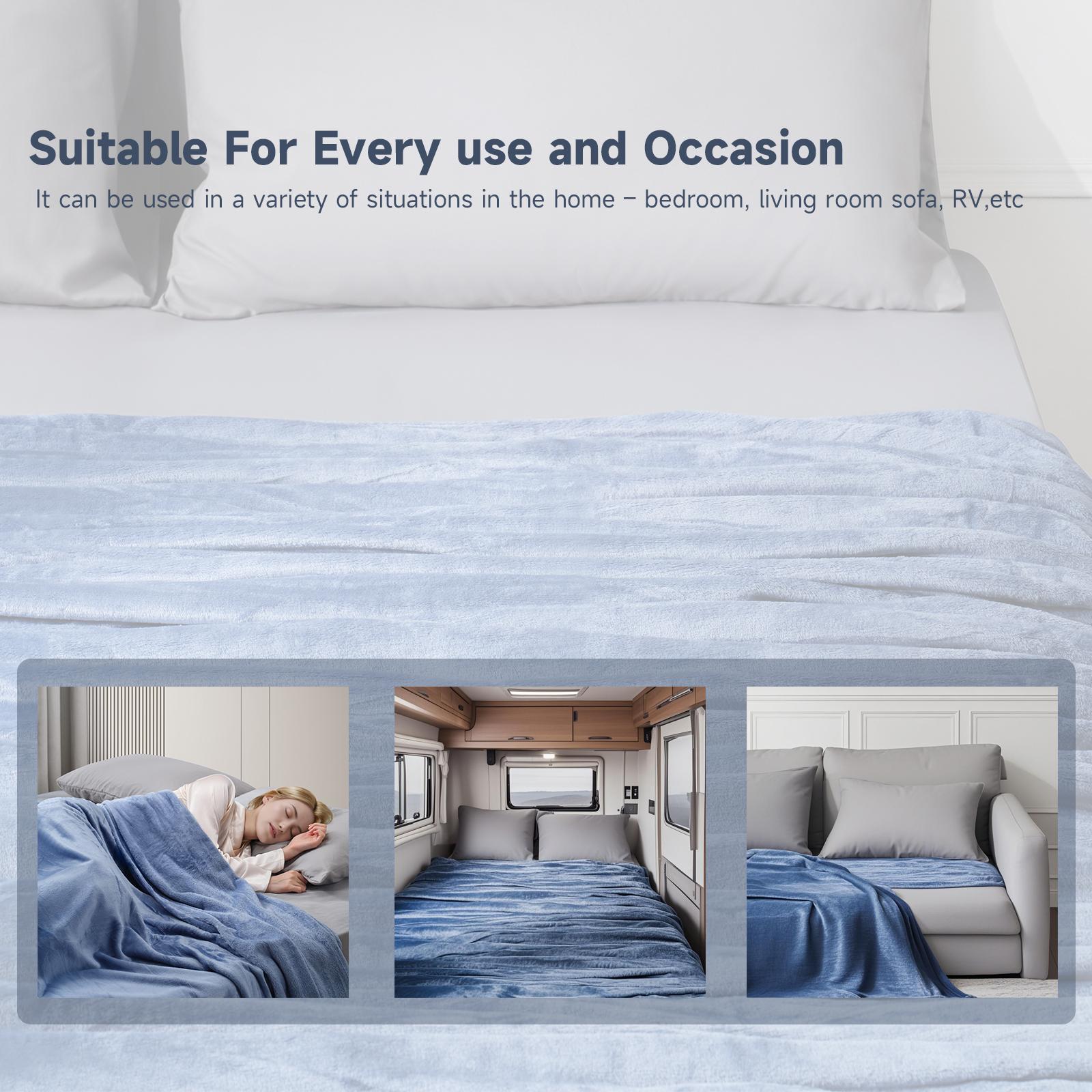 VIZIM Luxurious Ultra-Soft ‌Blanket,Premium 270GSM Flannel Blanket – Ultra-Soft & Skin-Friendly | Double-Sided, Breathable & All-Season Comfort | Machine Wash Safe | Patio Furniture Decor | Ideal for Bed,Couch, Travel,Camping |  Lightweight Comforter