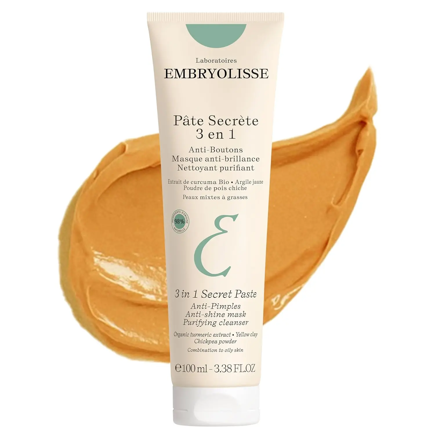Embryolisse 3-in-1 Pore Minimizing Mask for Acne Prone Skin, 3.38 Fl Oz