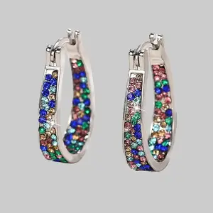 Colorful Ear Clip Fashion Diamond Women's Earrings