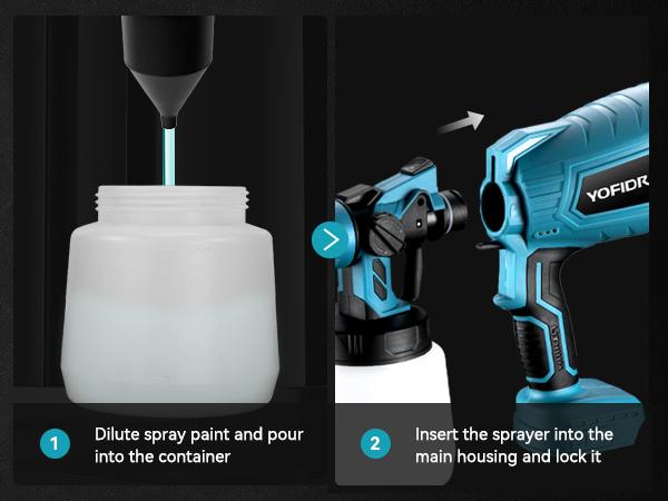 YOFIDRA Cordless Paint Sprayer 1000ml with 21V 2x3.0Ah Batteries for Furniture & House Painting Lightweight Design & Easy Storage tools YOFIDRA Cordless Paint Sprayer 1000ml with 21V 2x3.0Ah Batteries for Furniture & House Painting Lightweight Design & Easy Storage tools