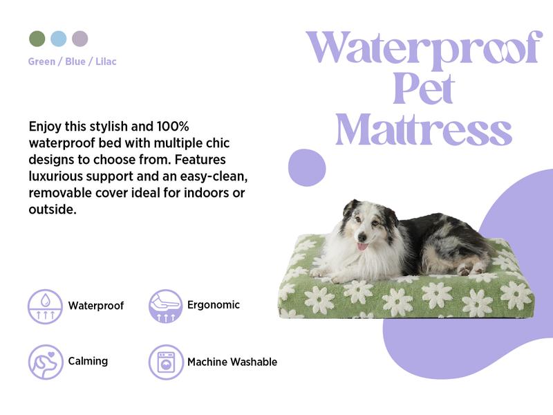 Lesure Thick Warm Washable Pet Mattress for Crate - Cozy Shredded Chopped Foam Pet Bed with Removable Cover, TikTokShopBlackFriday, Cute Modern Fuzzy Plush, Anti Slip Bottom Bedding Pad, Stylish Design for Indoor & Outdoor Use, Perfect for Winter Comfort