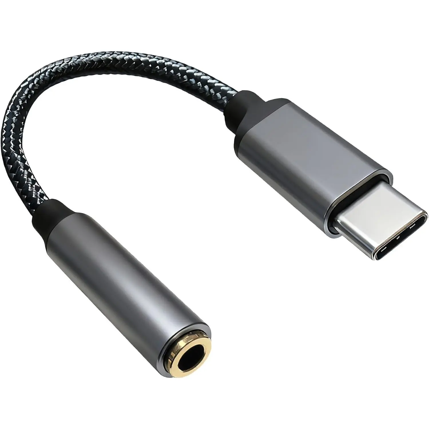 USB-C to 3.5mm Headphone Jack Alloy Adapter Converter - Compact, Durable Noise-Reducing Type-C to Aux Audio Female Accessory with Hi-Fi Chip, USB Aux Playback, Manufacturer Warranty, Manufacturer Warrenty