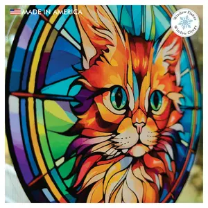 Stained Glass Cat Sun Catcher Window Clings