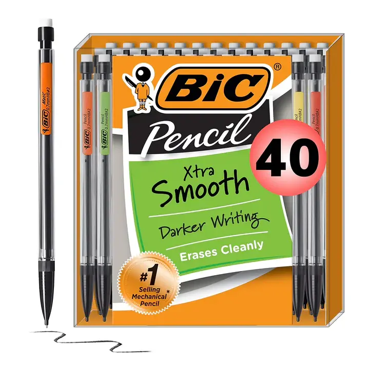 BIC Xtra-Smooth Mechanical Pencil – 0.7mm Medium Point, Number 2 Lead | 40 Pack