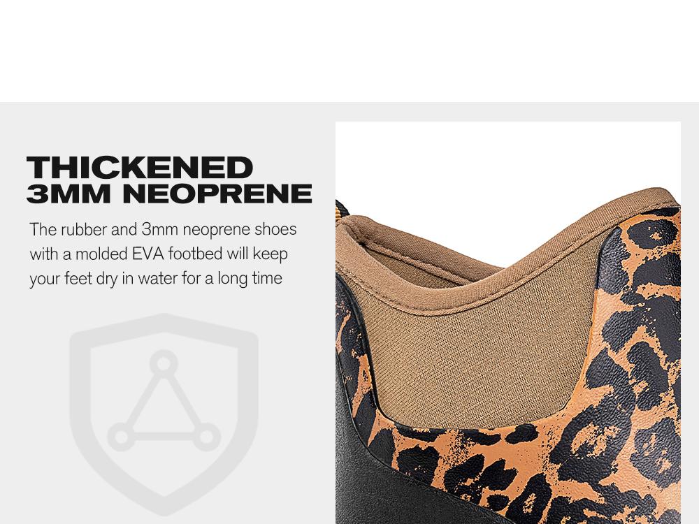 Trudave Women's Deck Boots, Waterproof Rubber Fishing Rain Boots, Anti-slip Short Ankle Shoes for Outdoor Fishing, Boating Leopard Print Footwear Comfort #TiktokShopBlackFriday