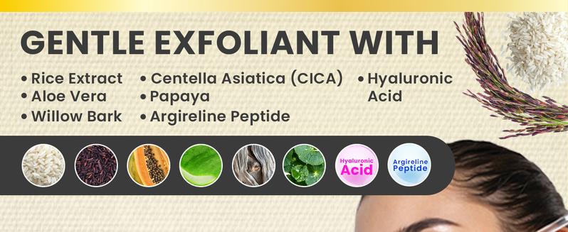 Okaga Natural Rice Peel Shot Ampoule Duo - 100% Organic Serums for Brightening, Exfoliating, and Moisturizing - Suitable for All Skin Types - Chemical Free