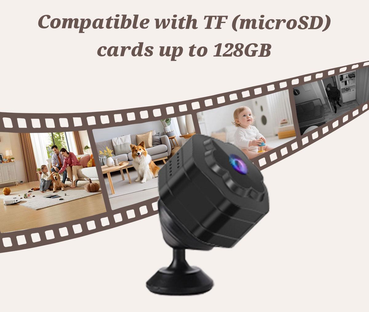 Flycloud F0 Mini WiFi Home Camera 1080P Full HD, Plug-in & Rechargeable, Night Vision, APP Alerts, Motion Detection for Home, Baby & Pet Monitor