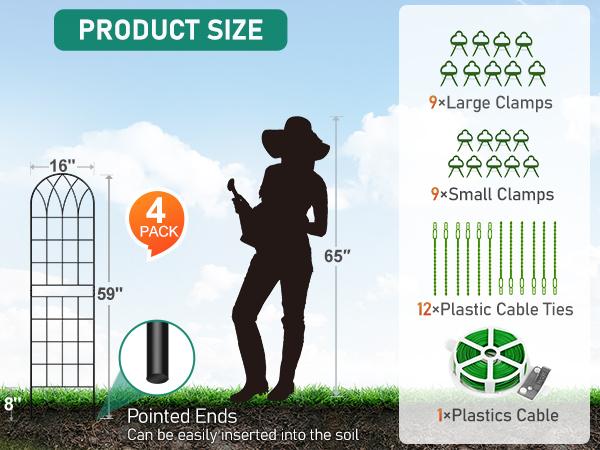 Lilypelle 3/4-Pack Leaf Metal Garden Trellis for Climbing Plants, Flowers, Tomatoes, Cucumbers, and Roses – Outdoor Plant Support & Garden Decoration