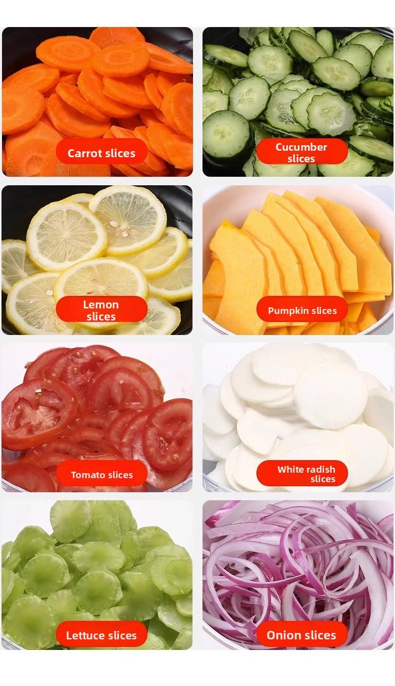 ULRICA 4-in-1 Electric Vegetable Slicer & Chopper, Multifunctional Food Processor with Dual Feed Chutes for Slicing, Shredding, Dicing & Wavy Cuts – Perfect for French Fries, Onions & Carrots