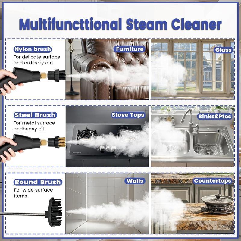 2500W portable multi-purpose steam cleaner, high-pressure multi-purpose steam cleaner, fast heating, 6 adjustable speeds, high-temperature sterilization, and a 1.2L water tank. Suitable for kitchens and carpets. A great Labor Day gift.