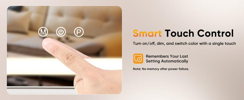 Vanity Mirror with Lights, LED Makeup Mirror with Dimmable 3 Color Modes, Touch Screen Control Vanity Based Mirror Desk Mirror Square White