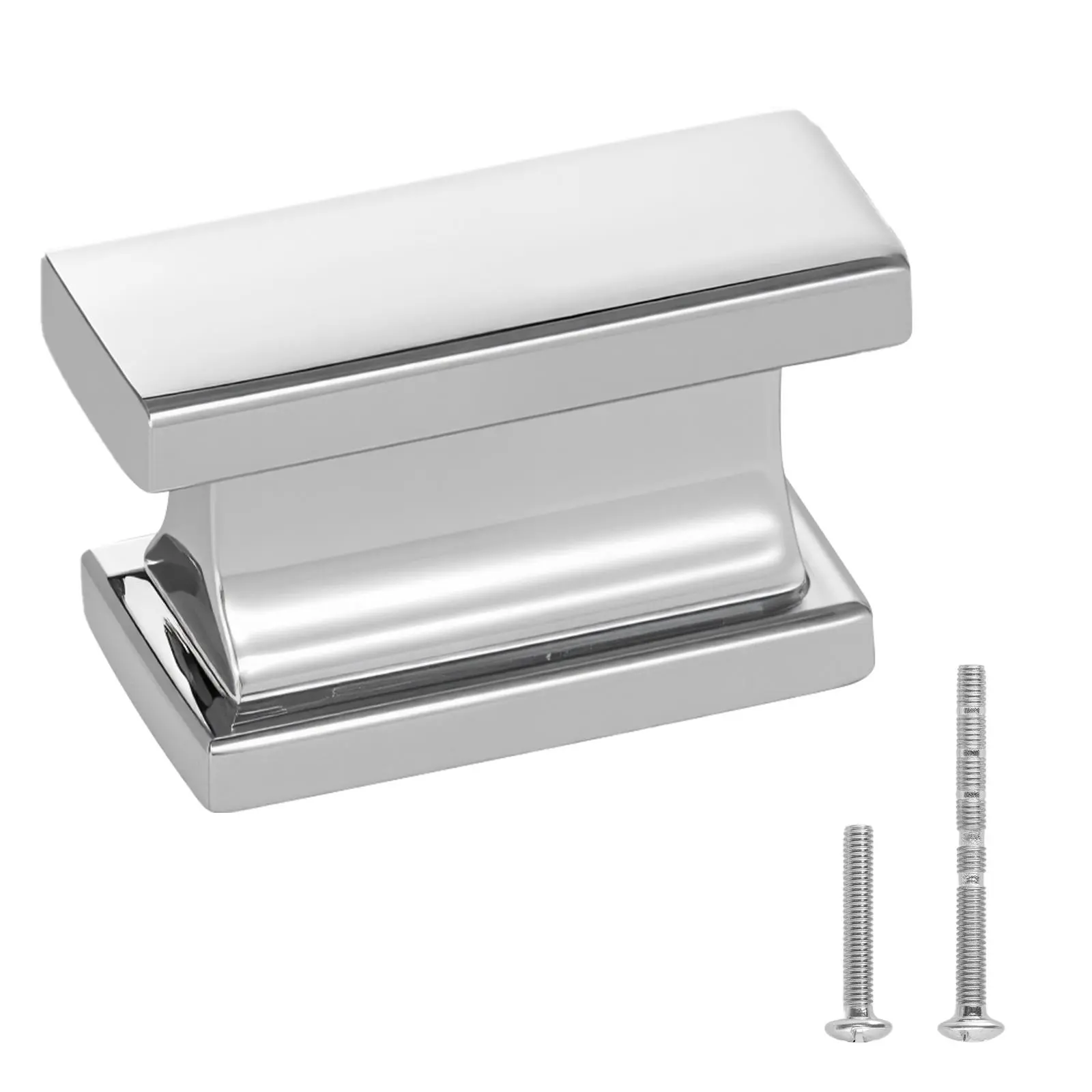 【Summerfinds】VEVOR Cabinet Knobs,10 Pack1.42 Inch Zinc Alloy Drawer Pulls Door HandlesRectangular Kitchen Dresser Solid KnobsCupboard Hardware with Screws for Bathroom Closet Cabinets DrawersChrome Color, Alloy Metal Doorknobs, Chrome Alloy Doorknobs