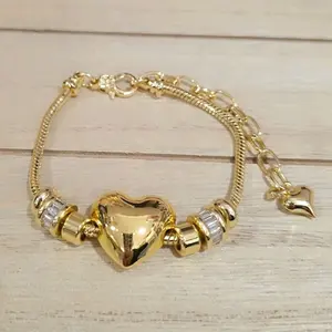 bracelet corazon hermoso gold plated