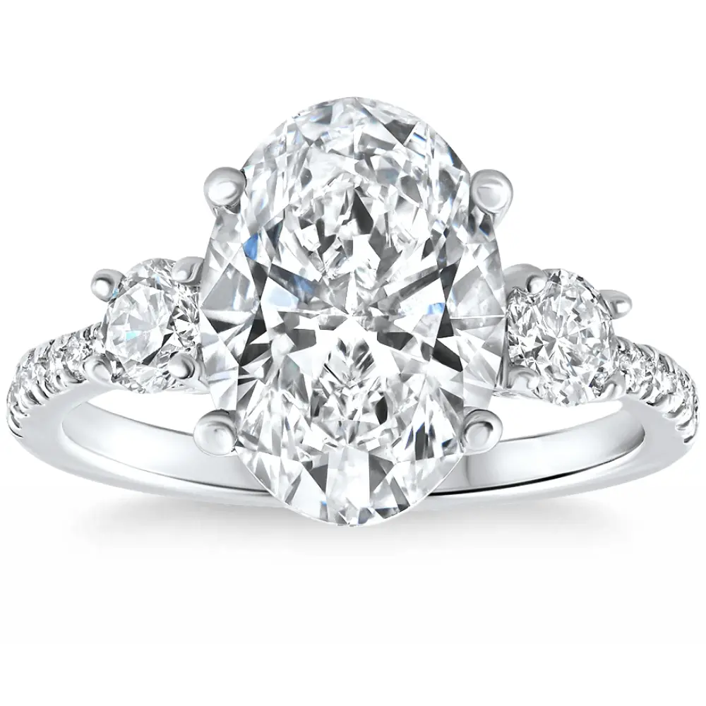Certified 3 1/4Ct Oval Diamond Engagement Ring 14k Gold Lab Grown