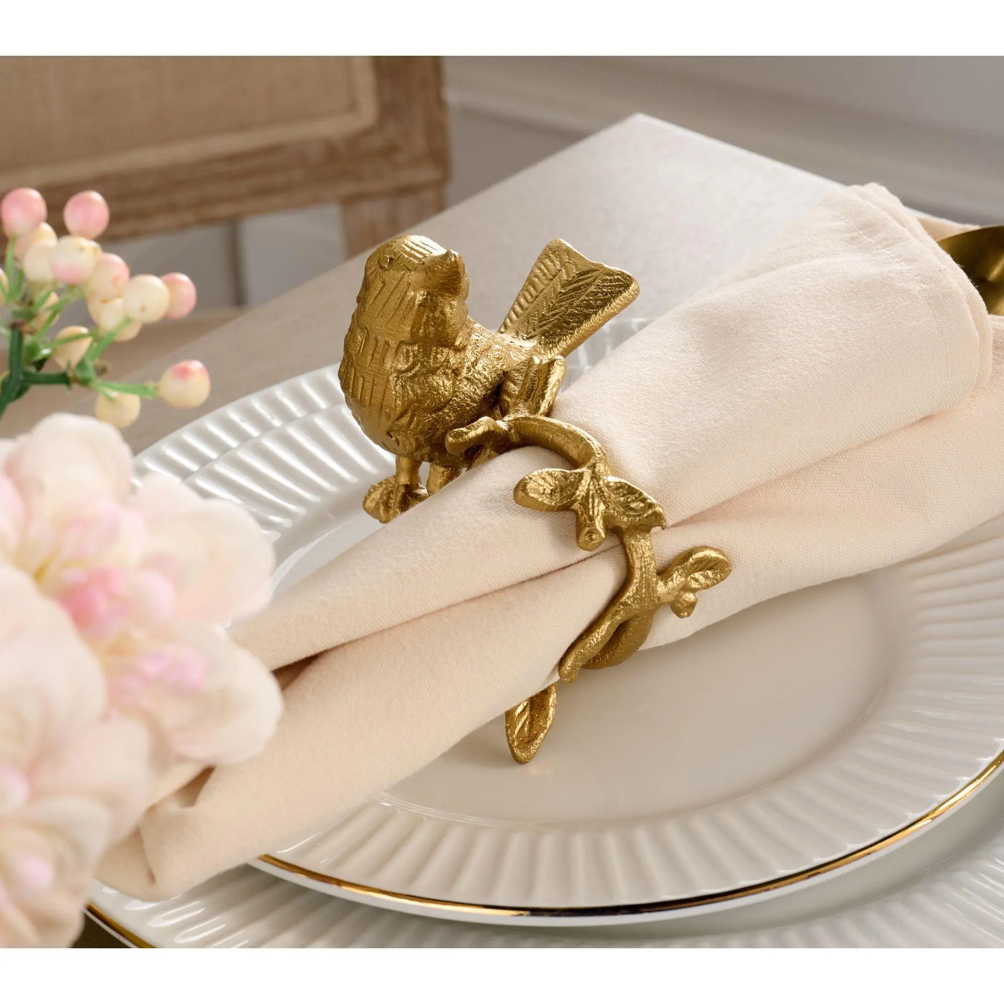 Mrs. H by Dee Hilfiger Set of 4 Lovebirds Napkin Rings