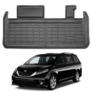 Canvcle Sienna Lower Cargo Liner 2011-2019 TPE Anti-Slip Odorless 3D Fit for Toyota Sienna Accessories Waterproof Scratch Resistant Trunk Floor Mat